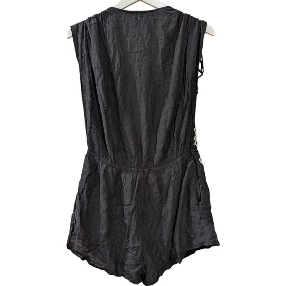 Free People Weila Embroidered Romper in Black & White Women's S - Picture 4 of 6